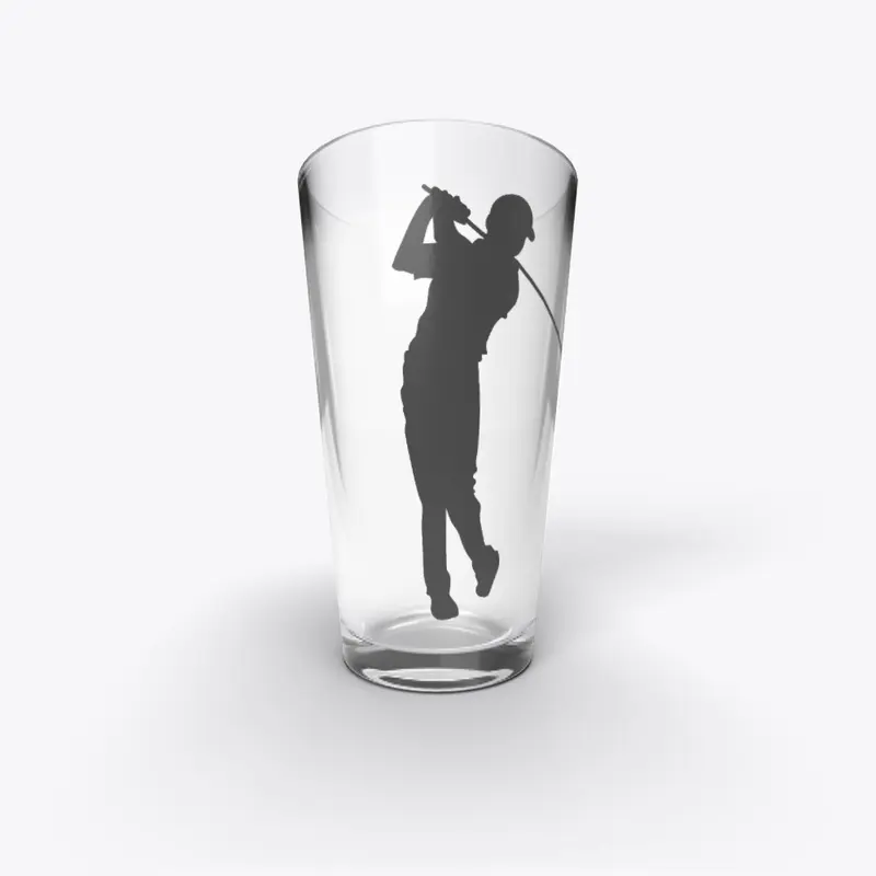 Golf swing glass and bottle